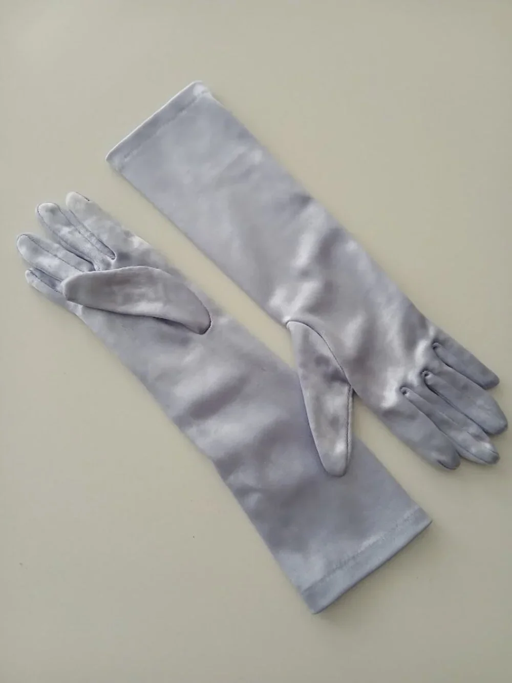 Satin Stretch Long Princess Gloves lavender - kids 4-10